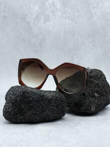 Óculos de Moda Feminina Retro Assimétricos com Armação Cinza, Óculos Decorativos Estilosos de Rua Chique, Adequados para Uso Diário