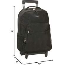 Local Delivery-- Double Handle Rolling Backpack, Black, 17-Inch