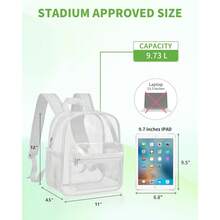 Local Delivery--  Clear Backpack For Stadium Events, 12x11x5 Inches Small Clear Backpack For Concert Festival Sports Outdoor - Black