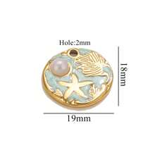 5 Pieces Stainless Steel Gold-Plated Ocean Element Pendant DIY Jewelry Making Accessories Suitable For Women's Gatherings, Beach Vacations, And Daily Wear