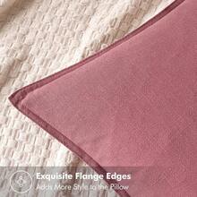 Local Delivery- Decorative Linen Pillow Covers 18x18 Inch Natural Beige ​Boho Farmhouse​ ​Neutral Couch Throw Pillows For Bed Pack Of 2 Accent Outdoor Pillowcase Modern Sofa Cushion Livingroom Home Decor - Cranberry Red - 查看 2