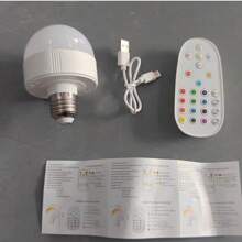 Rechargeable Smart Light Bulb With Remote And Timer,Battery Operated Light Bulb For Sconces And Lamps,Detachable Charging For Non-Hardwired Fixture, 3 Color Temperatures + 12 RGB Colors,1/2pcs E26/27