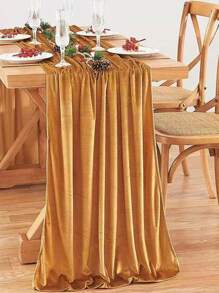 Goldener Samtläufer, luxuriöser Hochzeits-Tischläufer Dekor, 20 x 120 Zoll (10 Fuß) Samt Tischdecke Überwurf für Partys