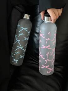 1000ml Large Capacity PC Water Bottle | Original Bowknot Dancing Print + Stainless Steel Small Mouth Bottle Cap | Top Selling Item In Europe, Middle East, And Southeast Asia . Portable Sports Drinking Bottle