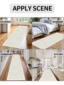 1pc Light Gray Modern Minimalistic Style Crystal Velvet Rug, 850g/M², Rectangular, Non-Slip Washable, Home Decor Carpet For Living Room, Kitchen, Dining Room, Office, All Seasons - Light Grey - View 2