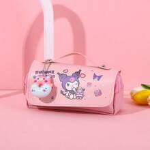 Sanrio 1pc Sanrio Pencil Case, Large Capacity Hello Kitty Stationery Bag, Multifunctional, Dual-Zipper, Handheld Pen Pouch, Stress Relief Pencil Case, Stationery Box Cosmetic Bag, Large Capacity Storage Bag, Student Pencil Case, School & Daily Use, Back To School Gift, Award
