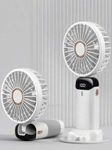 Ventilador pequeño multifuncional de 5 velocidades, ventilador pequeño con carga USB, pantalla digital, plegable, activado por toque, apto para oficinas, dormitorios, camas, lectura y escritura