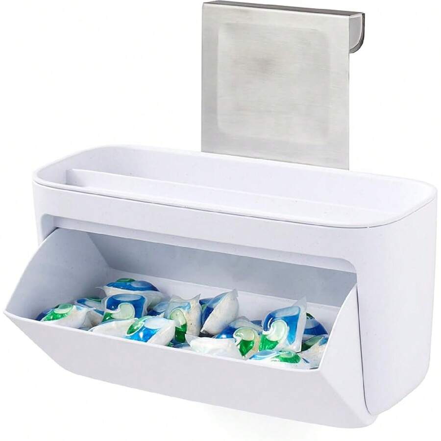 Pod Dispenser, Standing Garbage Bag And Dishwasher Pod Organizer With Removable Lids For Storage, Speckled White - Dishwasher Pod Holder - View 1
