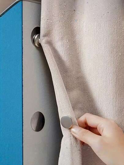6Pairs Magnetic Curtain Closure, Curtain Weights Magnets Clips With Tack, Drapery Magnetic Holder Buckle, Keep Curtain Or Shower Curtain Closed To The Wall, Prevent Being Blown Away By The Wind