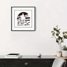 9 件牛仔风格绘画模板 7.9x7.9 英寸可重复使用模板，适用于画布、纸张、织物、地板、墙壁和瓷砖上的绘画，返校用品 - 白色 - 查看 6