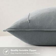 Local Delivery- Decorative Linen Pillow Covers 18x18 Inch Natural Beige ​Boho Farmhouse​ ​Neutral Couch Throw Pillows For Bed Pack Of 2 Accent Outdoor Pillowcase Modern Sofa Cushion Livingroom Home Decor - Gray - View 3