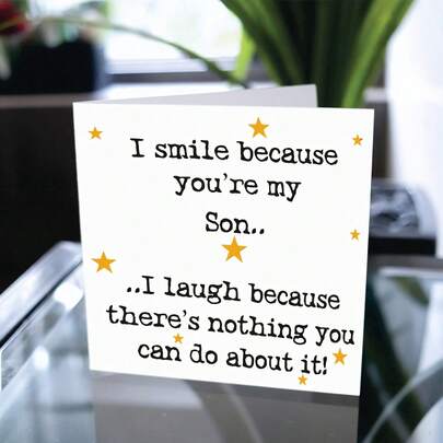 1pc, Interesting Birthday Card For Son-Birthday Greeting Card Show Parents' Love For Their Son-Birthday Card, Thank You Cards, Birthday Gift, Cards Including Envelope