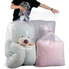4 bolsas grandes de almacenamiento de plástico transparente a prueba de polvo de 40" x 60", bolsas gigantes a prueba de humedad para equipaje, maletas, muebles (incluyen 4 cintas) - 4 - Ver 7
