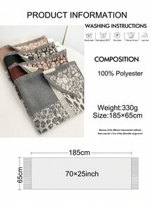 1件 65*185厘米 女士豹纹拼接提花围巾 艺术风长款披肩斗篷披肩 大格纹冬季保暖大围巾 时尚设计师新款优雅系列 礼物 婚礼新娘伴娘披肩 旅行 - 圍巾 - 查看 4