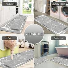 1pc Polyester Kitchen Mat With Gradient Marble Design And Anti-Slip Flannel Carpet, Suitable For Sinks, Bedrooms, Living Rooms And Dining Areas - Easy To Clean And Machine Washable - Multicolor - View 9