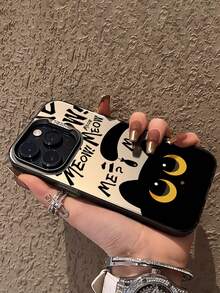 1 件卡通黑猫吃鱼图案防摔 TPU 手机壳适用于 17Pro Max/17 Air/16Pro Max/15plus/14/13/12/11/8P/XSMAX 和 Galaxy S24 Ultra/S23FE/S22/S21/S20/A52S/A15/A03 - 彩色 - 查看 3