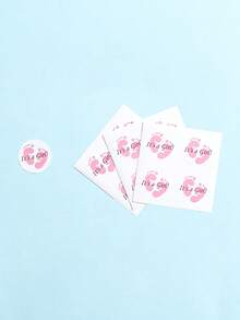 40 Piezas de pegatinas para revelar el sexo del bebé - 'Es un Niño' o 'Niña' Etiquetas para Baby Shower, decoración con huellas y besos para fiestas de bienvenida, toppers de cupcakes, detalles (Rosa/Azul) - Multicolor - Ver 11