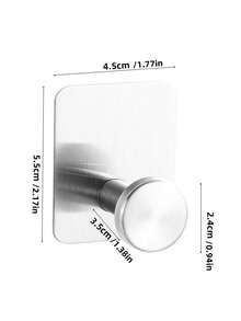 Waterproof Stainless Steel Self-Adhesive Single Hook, Creative Metal Bathroom Hanger, Clothes Rack - Multicolor - View 2