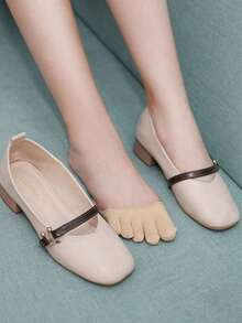 2 件女式前掌五指腿套、高跟隐形分趾腿套、硅胶防滑全趾腿套、天鹅绒袜套