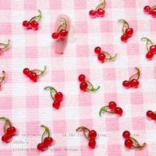 20/50 Stück süße 3D Mini rote Kirsche Nail Art Accessoires Harz Frucht Nail Charms Schmuck Nail Art Dekorationen Teile Diy Maniküre Werkzeuge Nail Zubehör Nägel Nail Gems