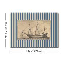 1pc Framed/Unframed Blue Striped Antique Boat Vintage Wall Art Poster Canvas Print Retro Sailboat Nautical Kids Room Decor Nursery Painting For Apartment,Living Room,Bedroom,Modern Home Decoration - Multicolor - View 11