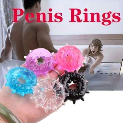 LANSKLBD Anello fallico con fiocco di neve, giocattoli sessuali per uomini - Ritardante eiaculazione e stimolatore di erezione 3 in 1 | Anello del pene flessibile in TPE con 5 colori | Giocattoli sexy regolabili per adulti per coppie