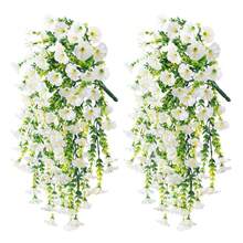 2 uds. De flores artificiales colgantes de gloria de la mañana, flores falsas para exteriores, hogar, jardín, plantas de Petunias colgantes de pared, decoración de boda - Blanco-2 piezas - Ver 10