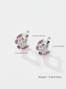 1 Paar 925 Sterling Silber Hypoallergene rosa Schmetterling Ohrringe - elegant besetzt mit funkelndem rosa synthetischem kubischem Zirkonia, zierlich und charmant. Perfekt für mädchenhafte Frühjahr-/Sommer-Alltagstragen oder Partys, ein ideales Geburtstags-/Feiertagsgeschenk für Töchter oder Enkelinnen