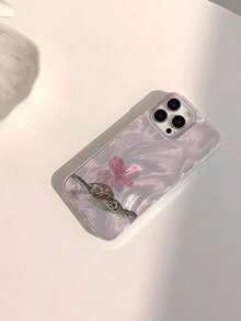 龟牌1件时尚花卉图案透明柔软光滑亮面IMD防刮防水防指纹手机壳 - 彩色 - 查看 3