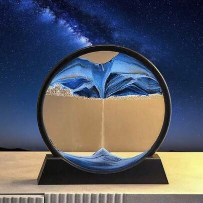 1pc Dynamic Flowing Sand Art Decoration, Deep Sea Sand Painting Moving Sand Art Picture 3D Colorful Flowing Sand Art Decor