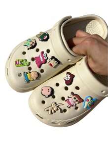 CRAYON SHINCHAN 10/21 Pcs Crayon Shin-Chan Shoe Charms, Cartoon Character Creative 3D Shoe Decoration, Cute Shoe Decorations, DIY Gift, Collectibles, Suitable For Hardcore Fans