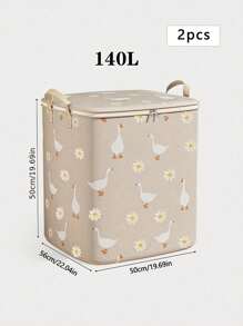 1 pezzo/2 pezzi Borsa portatile per contenere piumoni e coperte di grandi dimensioni, organizer pieghevole a forma di papera per vestiti, perfetto cestino per riporre piumoni, vestiti, giocattoli e altro, ideale per camera da letto, dormitorio, traslochi