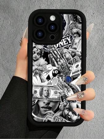 高端时尚个性化软壳，复古风格印花手机壳：时尚个性，防水耐用，保护相机。是送给自己、朋友、家人、爱人、复活节、圣诞节和万圣节的完美礼物。适用于 16、15、14、13、12、11 PRO/PRO MAX/PLUS 以及 Galaxy S 系列等机型。