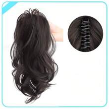 Pinzas para el cabello con cola de caballo alta, peluca sintética de corona esponjosa alta, peinado con media trenza en cascada, accesorios de estilo para dar volumen al cabello largo para mujeres, accesorios para el cabello elegantes, pinzas de moda para el cabello, casuales