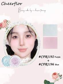 CHEERFLOR Embossed Single Color Blush, Cheeks Powder Blush, Smooth Mate Face Blush, Light, Smooth, Facial Beauty Cosmetic Makeup - CFR1196 - Xem 6