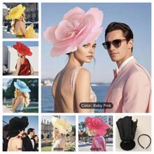 French Style Women's Fascinator Hat Headpiece With Floral Decor, For Royal Ascot Party Accessories Back To School