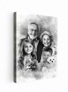 1 Style - Add Deceased Loved One To Photo, Memorial Gift, Add Person To Photo, Family Portrait Different Photos, Combine Photos Canvas - Artwork Wall Painting For Gift, Keepsake, Bathroom, Bedroom, Living Room,Unique Ideal Gifts For Him Her,Dad,Mom,Family,For Mother's Day,For Birthdays,For Father's Day,For Housewarming Dining Room,Living Room,Bedroom,Home