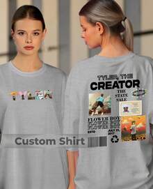Tyler Singer The Creator Rapper Album Musical Flower Boy T-Shirt Streetwear Blouse - Xám - Xem 2