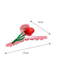 1 buc. Clemă de păr elegantă cu gheare de flori de lalea, clemă de păr acrilică 3D de dimensiuni super mari pentru femei, potrivită pentru volum mare de păr, accesoriu de rochie de zi cu zi/vacanță/vară, accesorii de păr la modă cu vibrații feminine, cleme cu gheare de flori, gheare de păr elegante