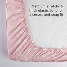 2pcs Pink Flower Fitted Baby Crib Sheet Set, Breathable Soft Infant Mattress Cover - Multicolor - View 6