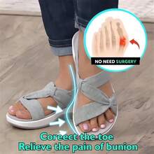 YOLAI Sandals For Women 2025 Orthopedic Arch Support Reduces Pain Comfortable Casual Walking Shoes Orthotic Low Platform Wedges Sandals With Back Strap - Red-b - View 4