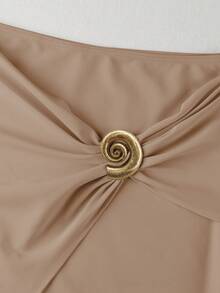 3 Pieces Bikini Set With Coverup Skirt Push Up Swimsuit 2025 Sexy Women Bathing Suits High Waist Beachwear Pink Beach Dress