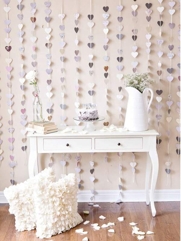4m/13ft Long Iridescent Heart-Shaped Paper Garland - Versatile Streamer Banner For Birthdays, Weddings, Bridal Showers, Christmas Decor And More Celebrations,Room Dec,Party Favors,Bachelorette Parties,Valentines Day
