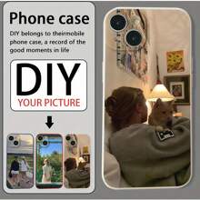 1 pieza de Funda de teléfono personalizada de TPU a prueba de golpes, color negro, apta para Apple 16/15/14/13/12/11 Plus Pro Max Pro, Galaxy, OPPO, Redmi, etc. Puede personalizarse como regalo para el Día de la Madre, Día del Padre, Acción de Gracias, cumpleaños para familiares/amigos/parejas