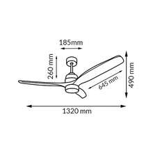 Modern Ceiling Fan With Dimmable LED Light, Ultra-Quiet DC Motor, Summer/Winter Function, 6 Speeds, Remote Control, White Wood Style – 132 Cm OstarkDom-LEDUNI - White - View 2