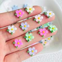 48 Stück lebendige bunt 3D-Harz Blumen und Blatt Dekorationen, glänzende charmante Multifunktions-Basteldekorationen für Scrapbooking, Hochzeiten, Schleifen, Heimdekoration, DIY-Haarspangen, Stirnbänder, Handyhüllen, Schmuckfassungen