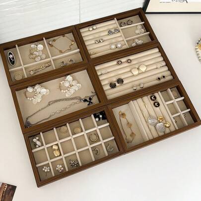 木质首饰托盘，多尺寸抽屉两用桌面首饰收纳盒，房间装饰，包袋，化妆包，梳妆台，旅行，化妆包，旅行必备，收纳盒，储物，旅行必备，化妆品收纳盒，化妆包，洗漱包，桌面收纳盒，化妆包，化妆袋，化妆品收纳盒，梳妆台配件，化妆袋，化妆包，首饰盒，收纳袋，化妆刷架，刷架，香水收纳盒，收纳袋，女士礼物，圣诞礼物，女士礼物创意，房间装饰