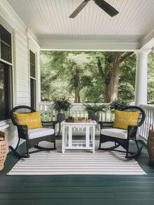 2 件农舍腰枕装饰抱枕套欢迎选购这是我们的快乐之地黄色靠垫套适用于家居沙发装饰，单面印刷，无枕芯，秋季装饰，秋季装饰，房间装饰 - 黃色 - 查看 6