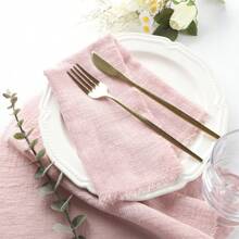 30pcs/Pack Small Size Fringed Multi-Colored Solid Color Napkins 32*32cm/12.6*12.6inch Gauze Cloth, Ideal For Wedding, Party, Home Table Decoration, Holiday Props, Daily Kitchen Use, Restaurant, Cafe, Food Photography Coasters
