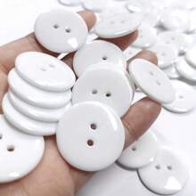 100pcs Plastic Resin Buttons Sewing Buttons Scrapbooking Buttons Decorative Buttons 2-Hole Buttons For Crafts Arts & Crafts Supplies Clothes Buttons Sewing & Knitting Supplies. (Color: Black, White, Transparent)